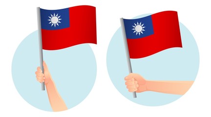 Taiwan flag in hand icon