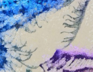 Abstract grunge background. Dirty style pattern. Simple painting art template with large textured brush strokes. Colorful pretty texture drawing by hand. Digital indigo wallpaper. Vintage backdrop.