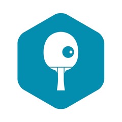 Rackets and ball for playing table tennis icon in simple style on a white background vector illustration