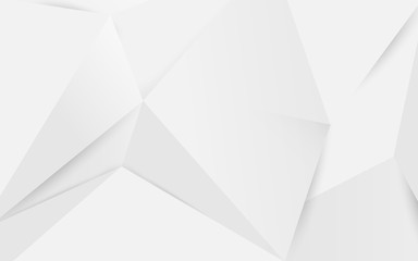 Abstract white geometric polygonal 3D background. Vector Illustration