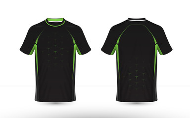 Black and green layout e-sport t-shirt design template