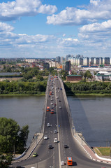 Fototapeta premium Nizhny Novgorod, Kanavinsky bridge. River Oka. Russia 2018