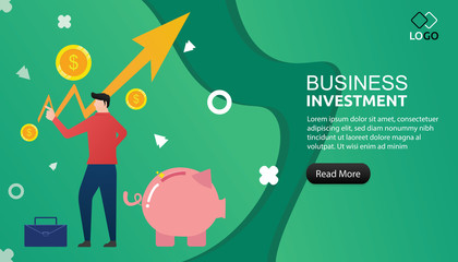 Business investment to modern flat design concept. Landing page of making profit template. flat vector illustration concepts for web page, website and mobile website. Easy to edit and customize