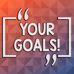 Word writing text Your Goals. Business photo showcasing something that you hope to achieve or get in near or far future Infinite Multi Tone Color Triangle Shape in Pyramid Pattern with Dimension