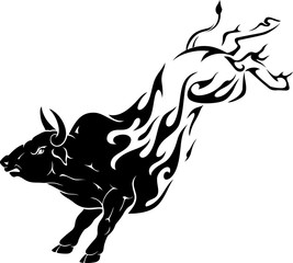 Bull Kick Abstract Flames