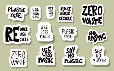Plastic free vector concept with text and symbols.