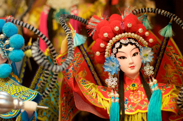 Close up of a beautiful Chinese opera doll