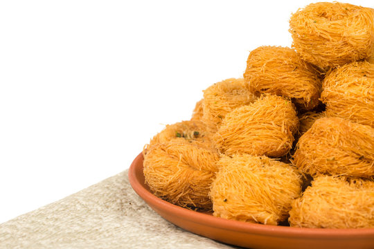 Indian Desi Ghee Sweet Food Pheni or fini maid from maida, sugar and flavore