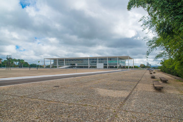 A view of Planalto Palace (Palácio do Planalto) in Brasilia, Brazil.