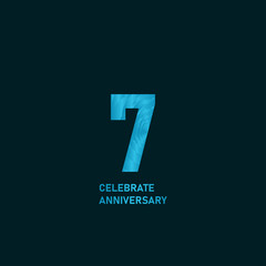 Obraz premium 7 Year Anniversary Aqua Color Vector Template Design Illustration