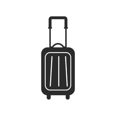 Travel bag icon vector template. Tourism vacation isolated sign. Traveling symbol on white background