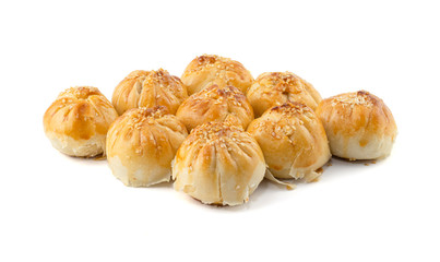 Chinese Pastry or Thai Moon Cake on white background ,Chinese festival dessert
