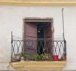 A balcony along the streets of Havana, Cuba