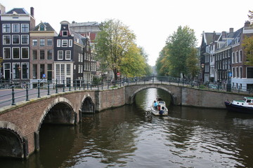 Fototapeta na wymiar The Canals Of Amsterdam. Holland.