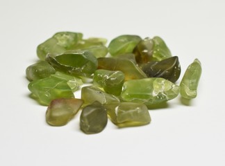 Peridot tumbled gemstones