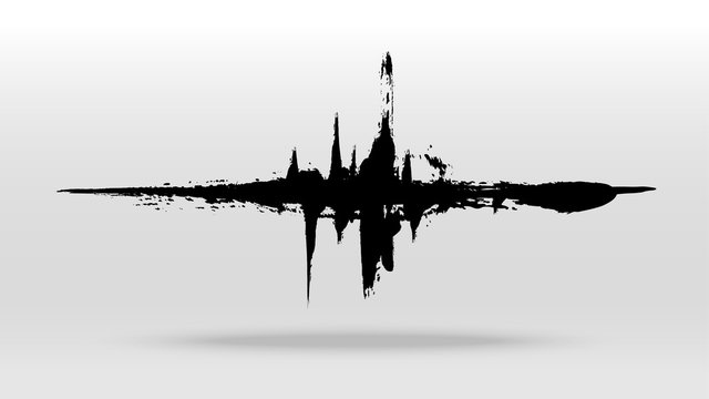 Brush Stain Sound Wave Vector