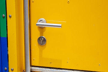 Close-up of Train engine doors at Khun Tan railway station, Lamphun  Thailand.