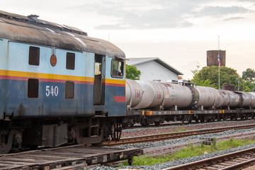 Fototapeta na wymiar 1 May 2019, Vintage diesel engine train at Lamphun station, Thailand.