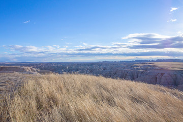 Landscape view of bad land national park in South Dakota States