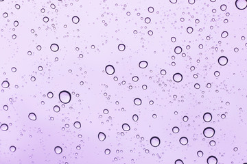 sky view through car window with rain drops.