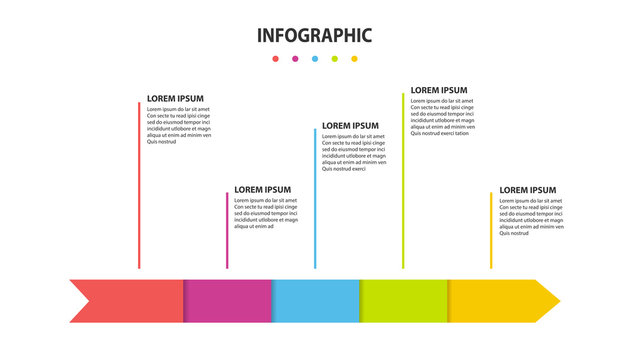 infographic information 5 step, timeline