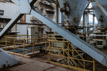 Industrial buildings in an abandoned factory