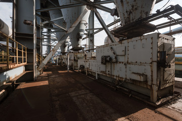 Industrial buildings in an abandoned factory