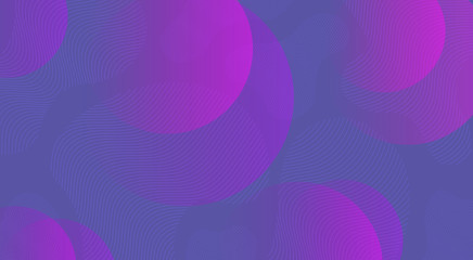 Blue abstract design with purple circles and striped oval shapes