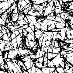 Abstract grunge background black and white. Seamless texture of scratches, chips, cracks. The dark pattern of the old surface.