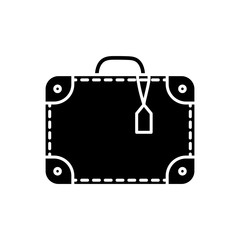 Black and white suitcase icon.