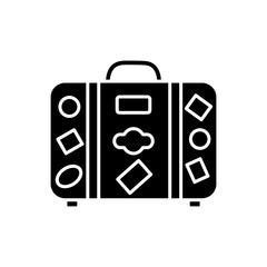 Black and white suitcase icon.