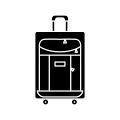 Black and white suitcase icon.
