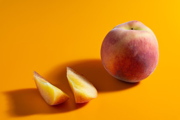 peach on white background