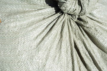 Surface with knot on the fabric bag
