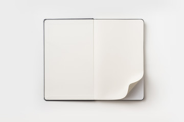 black notebook isolated on white background