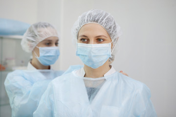 Medical staff getting ready for operation