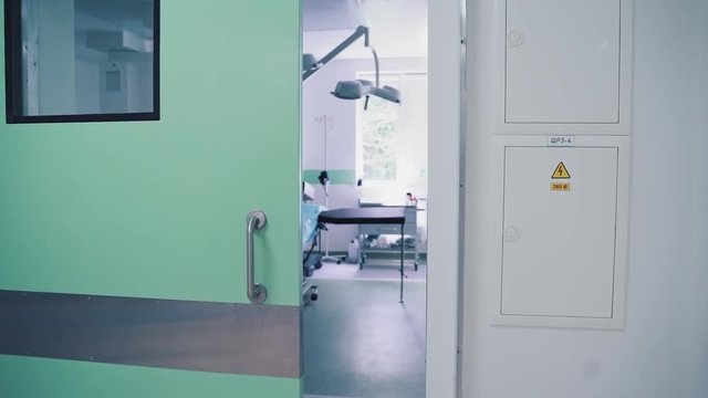Operating Room Doors. Modern surgical clinic