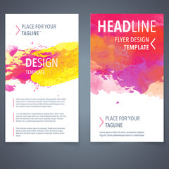 Brochure design template vector. Flyers report business watercolor magazine poster background