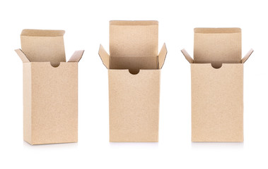 kraft paper box isolated on white background