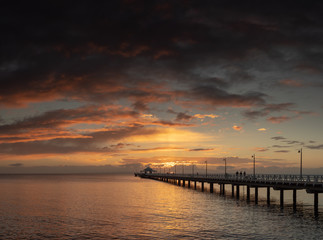 Pier Sunrise with Beautiful Sky