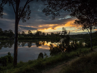 River Sunset Reflection