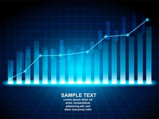 Stock market. Candle stick graph chart of stock market investment trading. Stock market data. Bullish point, Trend of graph . blue background. Vector.