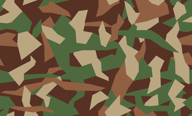 Vector camouflage seamless pattern. Khaki design style for t-shirt. Military texture, camo clothing while hunting illustration.