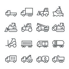 Transportation and Industry - Line Icons