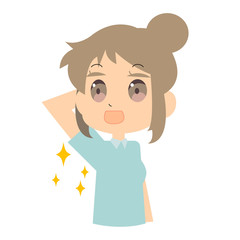 腋の汗染みが改善した女性のイラスト