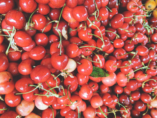 cherries on the bazaar basket top view