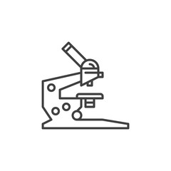 Microscope vector concept icon or symbol in thin line style 