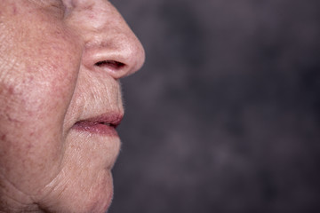 close up portrait of  elderly woman