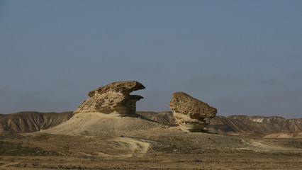 Desert sand and rock formation of Angola Namibe 