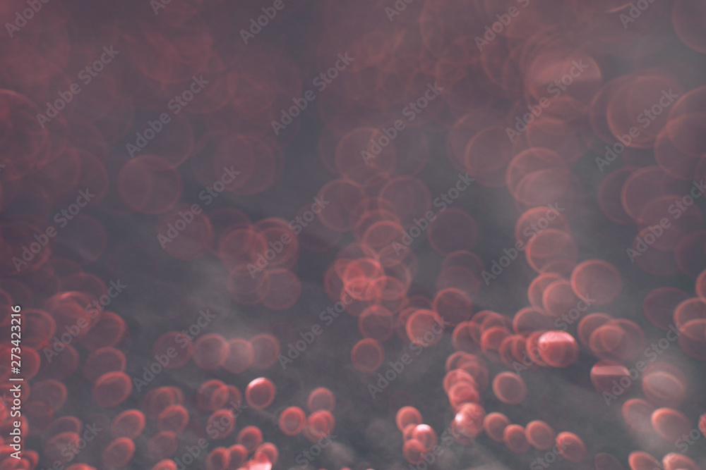Aufkleber beautiful red bokeh on a dark abstract background.